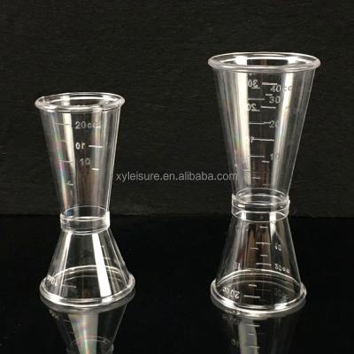 China Sustainable 40cc Small Double Measures Small Measuring Cup 40ml Plastic Cocktail Measure for sale