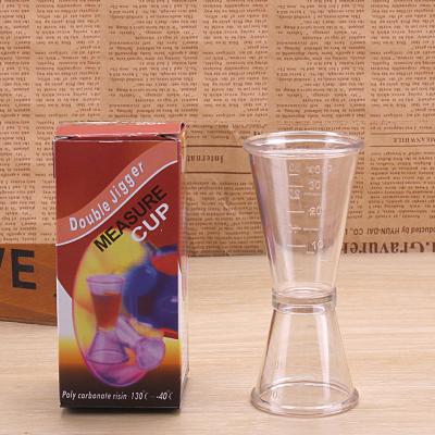 China Resin 20-40cc 40ml Viable Size PC Small Measuring Cup Double Small Plastic Cocktail Measure for sale