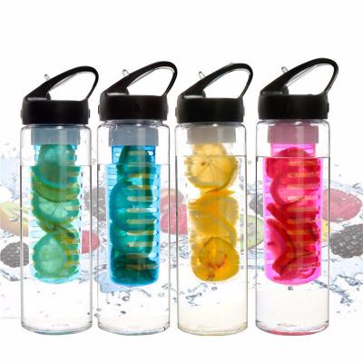 China Sustainable Infuser 700ml Water Bottle With Plastic Straw 800ml Fruit Infuser for sale