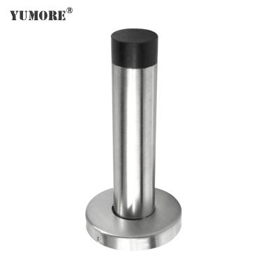 China Wholesale 304 stainless steel door stopper with base round rubber door stop door stopper for sale