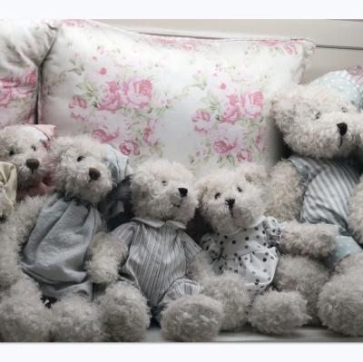 China Long-wool Plush Teddy Bear Toys Soft Soft 30cm Wear Shirt Teddy Bear Plush Toy Home Decor for sale