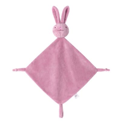 China Custom Baby Belle Baby Blanket Super Soft Bunny Head Infant Security Blanket for sale