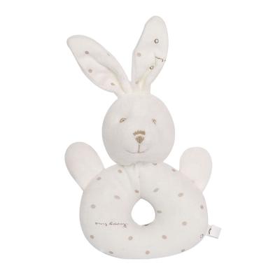 China Soft Customizes Rabbit Plush Rattle Toy Baby Rabbit Hand Bell Rattle Soft Education Toys for sale