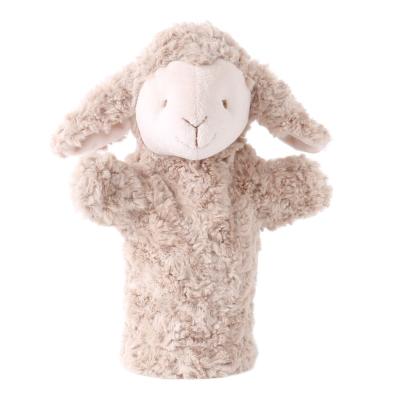 China Lovely Plush Sheep Hand Doll Alpaca Plush Toys Baby Education Toys 25cm Plush Sheep Toys for sale