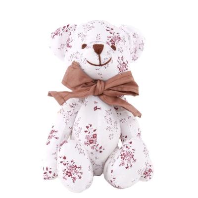 China INS Hot Sale Flower Print Cotton Sealed Bear Home Decor Bear Dolls Girl Doll Baby Gift STUFFED for sale