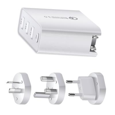 China Mobile Phone Wholesales 48W USB-C PDQC3.0 4 Ports Wireless USB Wall For Phone Laptop Chargers for sale