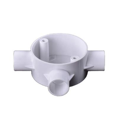 China Outdoor Electric Conduit Box Customized Three Way Electrical Construction Or Junction Boxes Favored Electrical Accessories PVC Fitting for sale