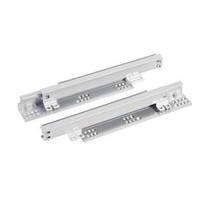 China Soft Fit Drawer Drawer Slide Rail Full Hardware Narrow Three-section Three-section Slide Rail For Furniture for sale