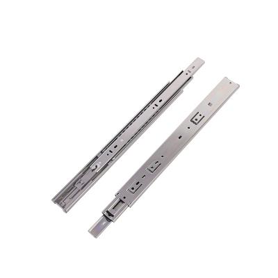 China Precision Fit Furniture Hardware Extension Fold Full Slide Three Buffer Steel Ball Rails Ball Bearing Drawer Slides for sale