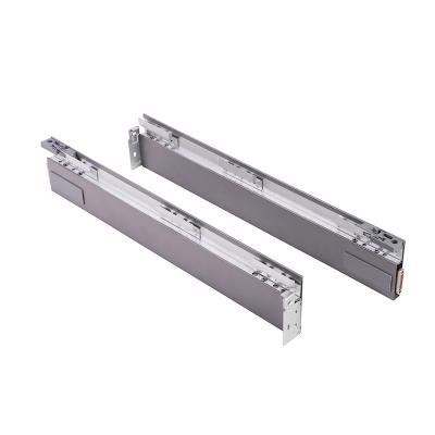 China Soft Close Adjustment Undermount Drawer Slide Cold Rolled Steel Drawer Slide Soft Narrow Channel for sale