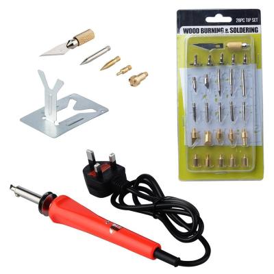 China 35Pcs Professional Hotels Stencil Soldering Tools Pencil Burning Woodworking Pen Set Pyrography Crafts Burn Burner Kit for sale