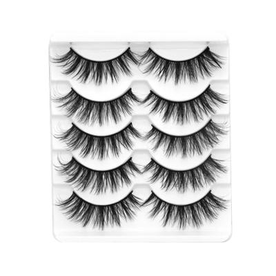 China Brand Natural Wholesale Strip 5 Pairs 3d Eyelash Mink False Eyelashes for sale