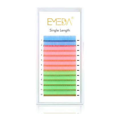 China Wholesale Fluorescent Grafted Single Silk Synthetic Natural Bottom Eyelashes Super Flexible Private Label False Eyelash Color End Lashes for sale