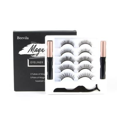 China Wholesale Natural 3D Fairy False Eyelash Set 5 Pairs Thin Natural Mixed Magnet Eyelashes for sale