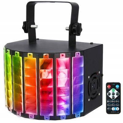 China Hot Selling Disco Butterfly Dual LED Mini Derby Projector RGBW LED Mixed Beam Laser Effect Remote Control Light For Disco Nightclub for sale