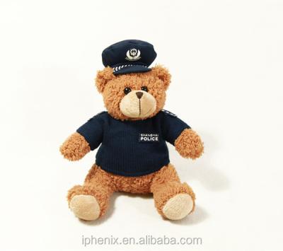 China Plush Fashional Kids Gifts Policeman Bear Stuffed Teddy Bear Toy With A Police Costume for sale