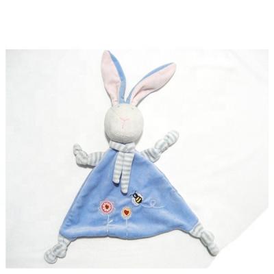 China Toy Safety Super Soft Rabbit Blanket Bib Ratchet Stuffed Animal Plush Toys for sale