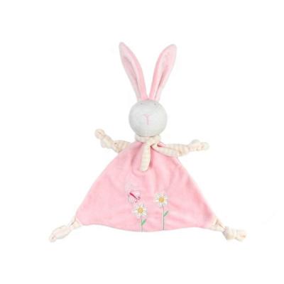 China Washable High Quality Soft Frog / Rabbit Baby Bibs Clink Plush Toys Custom Logo for sale