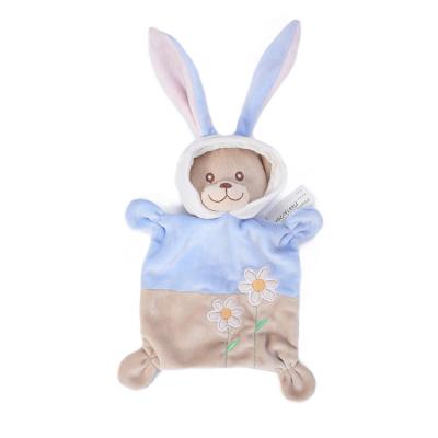 China Washable Comfort Baby Bibs Soft Plush Ear Bear Doudou Long Bib Soothe Towel Gift for sale