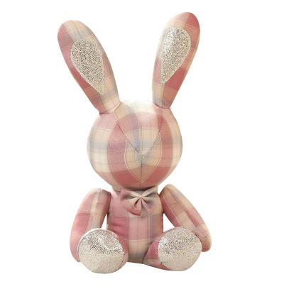 China Handmade Doll Diamond Rabbit Plush Stuffed Toys Bear Cartoon Toy High Quality Plush Cloth Rabbit Doll for sale