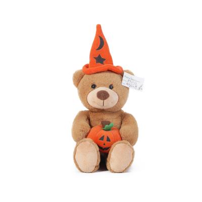 China Custom Eco-Friendly Halloween Hug Pumpkin Toy Stuffed Teddy Bear Toy With Hat Soft Plush Toys for sale