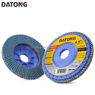 China Stainless Steel Premium Coated Zirconia Fin Disc 115mm Abrasive 120 Grit With Plastic Backing For USA Market for sale