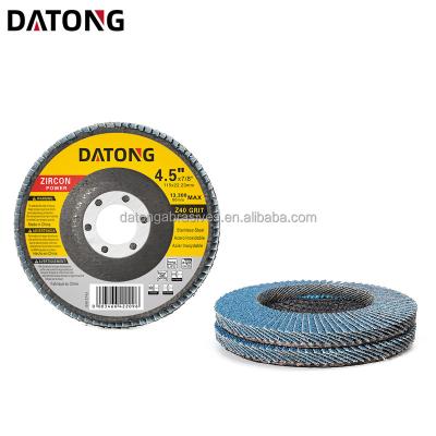 China Metal Grinding Chinese Factory Datong Abrasives Zirconia 4.5 Inch Fin Disc Sanding Wheel Grit 40/60/80/120 With Fiberglass Backing for sale