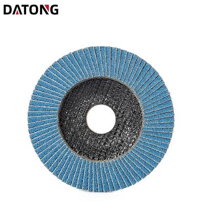 China Metal Grinding Chinese Factory Datong Abrasives Zirconia 4 Inch Fin Disc Sanding Wheel Grit 40/60/80/120 With Fiberglass Backing for sale