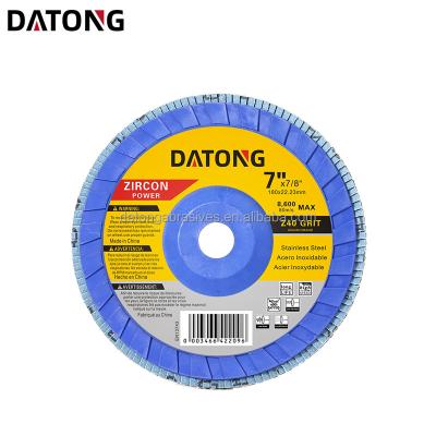 China Stainless Steel Premium Coated Zirconia Fin Disc 180mm Grit 100 Grit With Plastic Backing For USA Market for sale