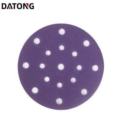 China Datong Abrasives Factory Sand Paper 6inch 17holes Long Life Grit 500 Round Ceramic Purple Sanding Disc for sale