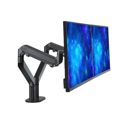 China Fully Adjustable Aluminum Alloy Dual Mount Desktop Monitor Bracket Arm and Laptop Stand Holder, Hot Selling for sale