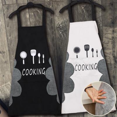 China Custom Kitchen Drinks/Food Apron Bartender Natural Korean Polyester Cooking Aprons for sale