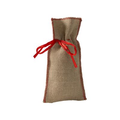 China Customized Wine Hessian Burlap Sack Drawstring Pouch Gift Bags Packaging by Rope Handle for Christmas for sale