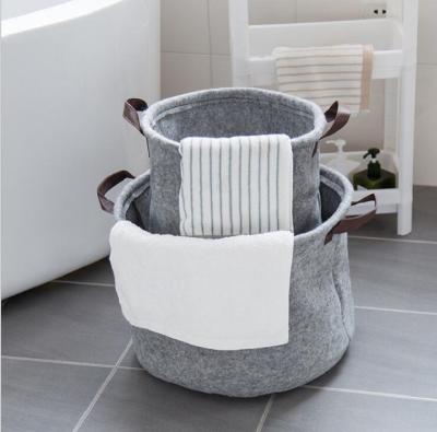 China Sustainable Cotton Storage Toys High Quality Household Items Strong Reusable Felt Laundry Baskets for sale