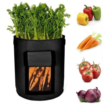 China Breathable Vegetable Potato Growing Bag Felt Planter Bag With Handle Garden Fabric Growing Planting Bag for sale