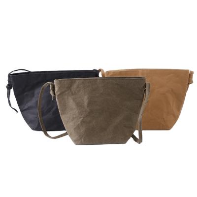 China Kraft Paper Quality Paper Bag Washable Unique Guaranteed Washable Unique Custom Single Shoulder Messenger Bag for sale