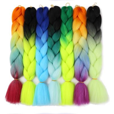 China Jumbo Braiding Two Tone Ombre Color Synthetic Braiding Hair Extensions For Crochet Braids Jumbo Braids For Women for sale