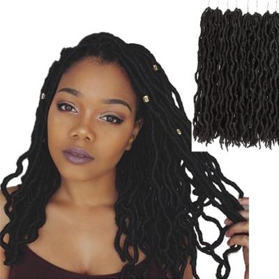 China 18inch Natural Wave Hair Gypsy Goddess Locs Crochet Hair Extensions Soft Ombre Faux Locs Braids Synthetic Dreadlocks Hair Extensions for sale