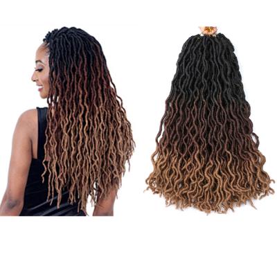 China Wavy Gypsy Locs Ombre Wavy Gypsy Locs Crochet Hair 24inch Goddess Locs Faux Locs Synthetic Braiding Hair Extensions 18 for sale