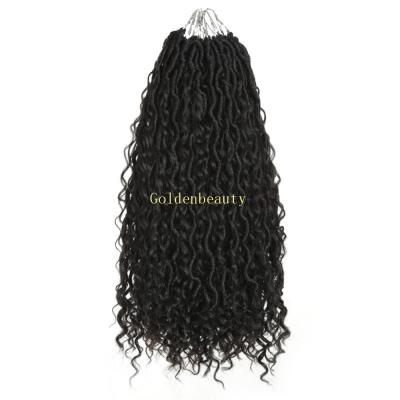 China 18 Inch 24 Strands / Bundle Curly Goddess Faux Locks Curly Crochet Braids Soft Synthetic Hair Extension For Women Locks for sale