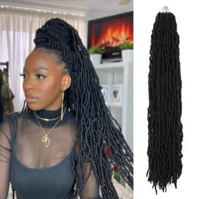 China NU Locs Ombre Goddess Curly Faux Locs/Synthetic Bundle Braiding Hair 18Inch 21 Strands Crochet Braiding Hair Extensions for sale