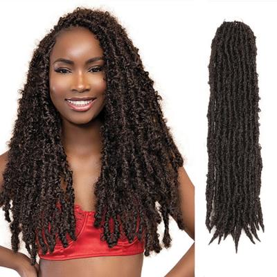 China Synthetic Crochet Hair Crochet Hair Braiding Extensions Faux Locs Crochet Braids 22 Inch Distressed Butterfly Locs for sale