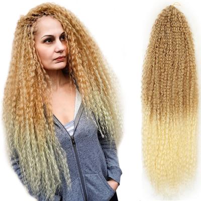 China Wholesale 20-28 Inch Ombre Brown Ombre Brown Hair Extensions Marley Kinky Curly Braiding Hair Afro Curly Crochet Braids Crochet Braids Hair for sale