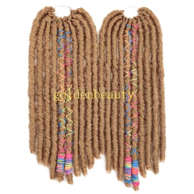 China Crochet 18inch Long Crochet Faux Locs Hair Synthetic Locs Braiding Hair Extensions For Black Women With Colored Line Soft Hair for sale