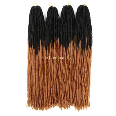 China 18inch Goddess Hair Synthetic Straight Thin Faux Locs Crochet Natural Synthetic Braids Hair Extension 27stands/Pack Heat Resistant for sale