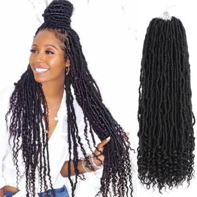 China Soul Goddess Locs 30inch Locs Crochet Hair Pre Looped Soft Boho Goddess Faux Locs Synthetic Braid Hair Extensions Wholesale for sale