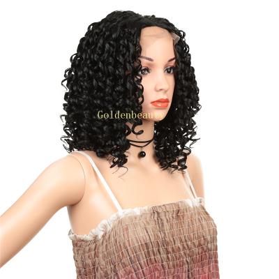 China Short Afro Wave Kinkys Curly Hair Lace Front Wig For Color Women Lace Front Wigs Heat Resistant Synthetic Fiber for sale