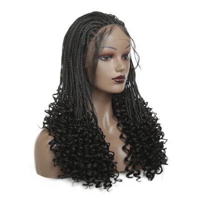 China Box Braids Wig 13x6 Lace Up Wigs High Temperature Fiber Hair Synthetic Lace Front Wig Long Braided Box Braids Wigs For Women for sale