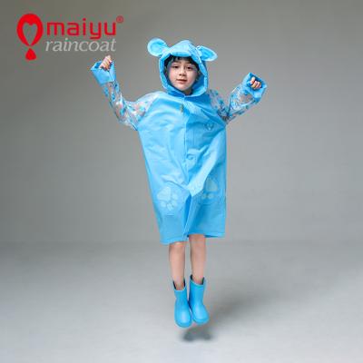 China 100% Waterproof PVC Material S-2XL Elephant Raincoat /Windproof/Eco-friendly/Durable/Soft Kids Reflective Tape On The Back for sale