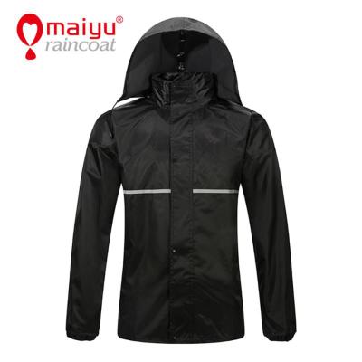 China Maiyu Fashion Outdoor Sport Custom Raincoat Singlet Rainwear Men Bike Polyester Rain Jacket for sale